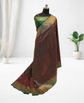 banarasi silk zari saree Dark Maroon