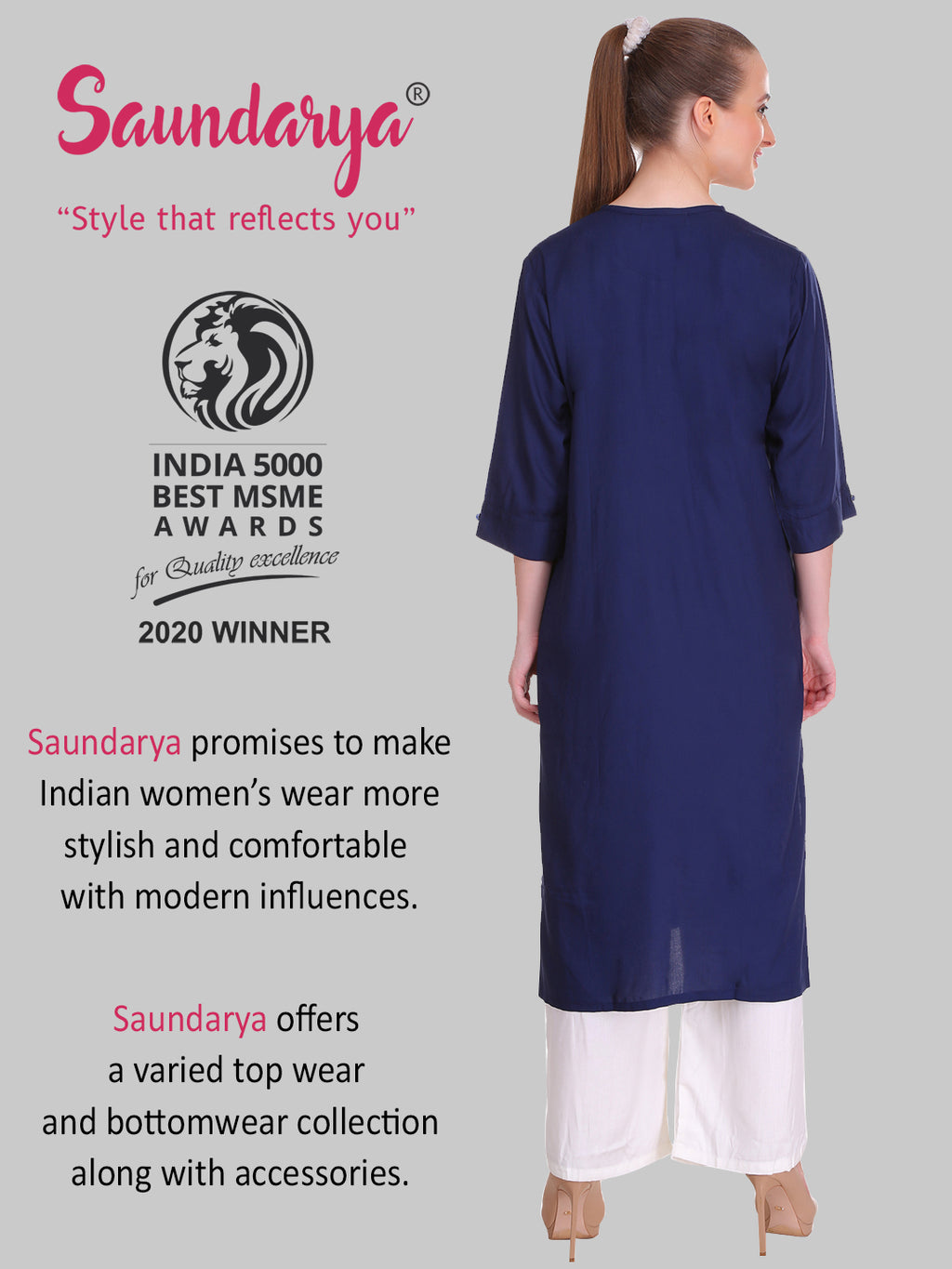 Navy blue kurta