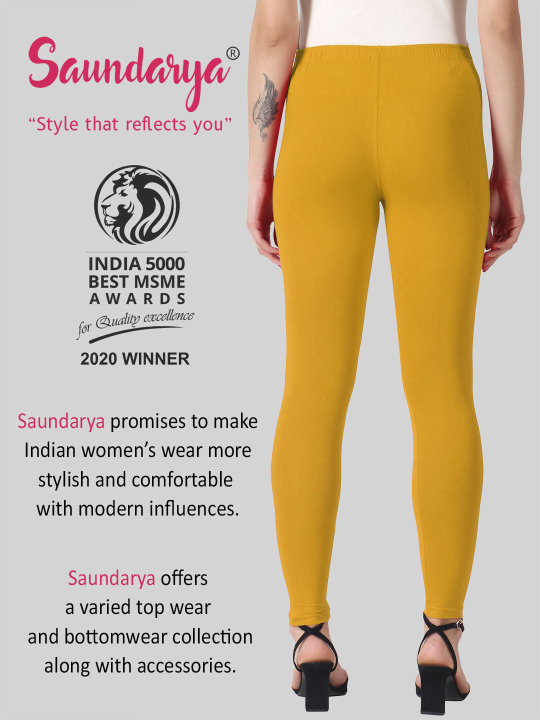 Women leggings turmeric yellow